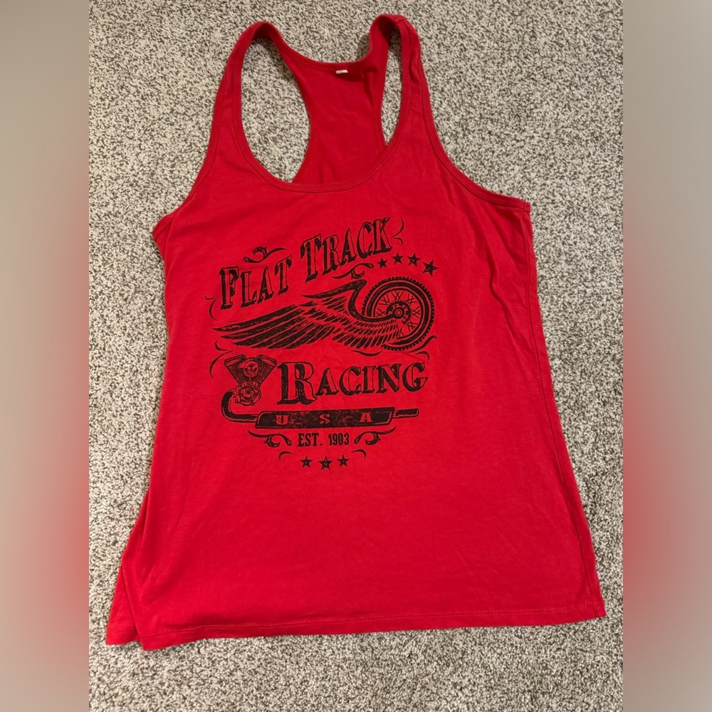 Women’s flat track racing razor back tank top